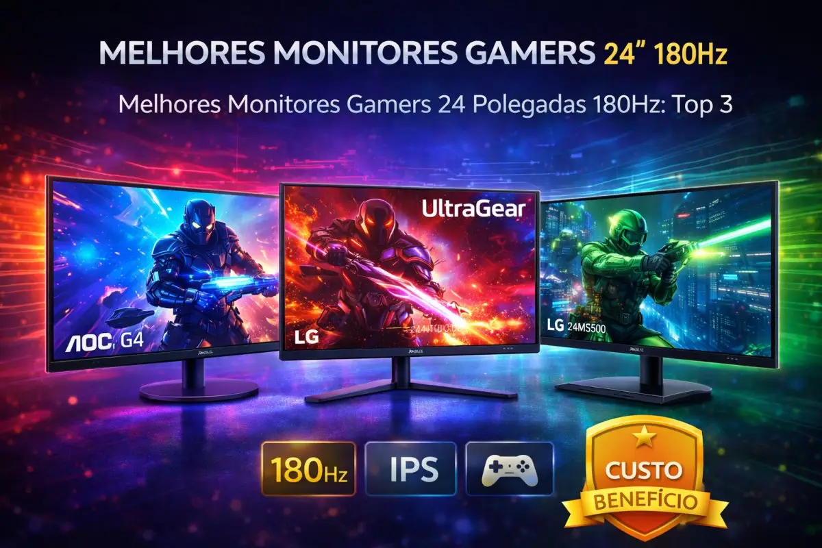 Monitores Gamers 24 Polegadas: Top 3 em Junho de 2026